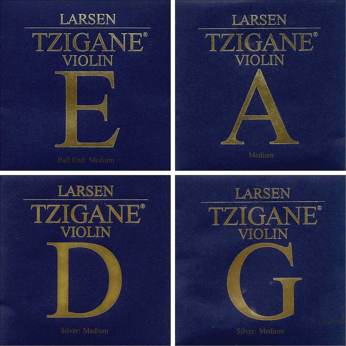 Larsen Tzigane Violin Medium String Set - Ball End