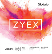 D'addario Zyex 4/4 Violin String Set (Silver D)