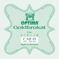 Lenzner Optima Goldbrokat Violin E String - Gauge 24 (Extra Light); Ball End